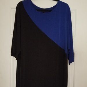 Black and Blue Bat-wing Dress